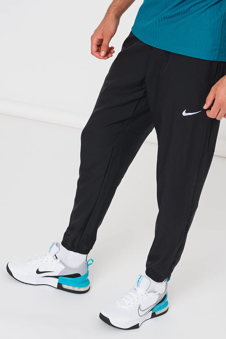 Nike Панталон за бягане с Dri Fit Черен/Сребрист