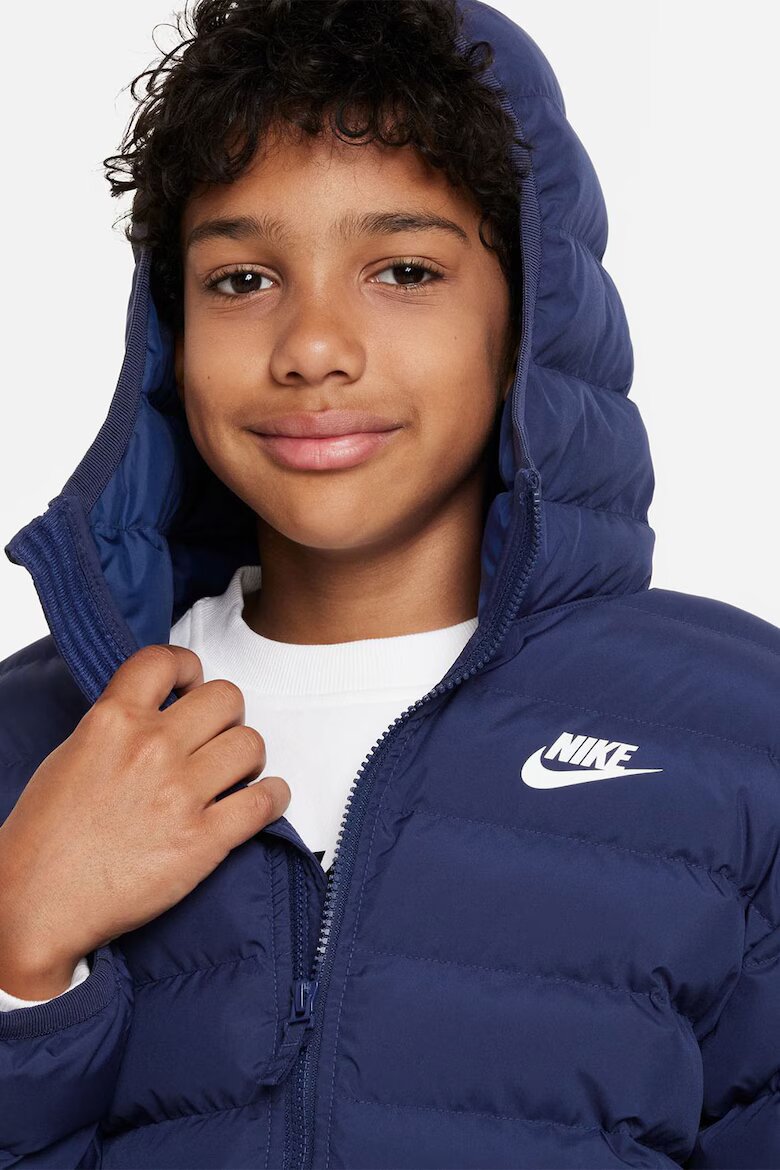 Nike Подплатено зимно яке с качулка Тъмносин