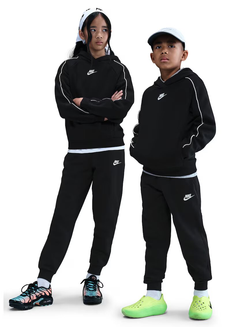 Nike Поларен спортен екип Club - Бял/Черен