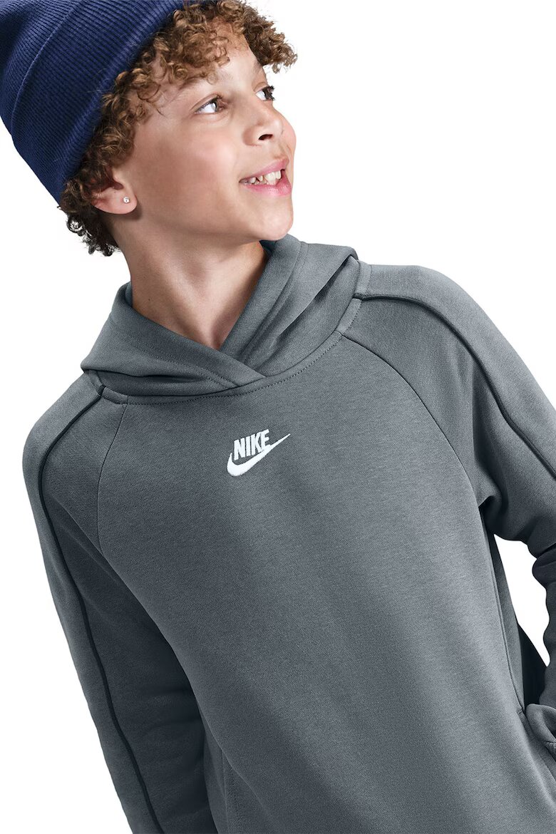 Nike Поларен спортен екип Club Бял/Светло сив