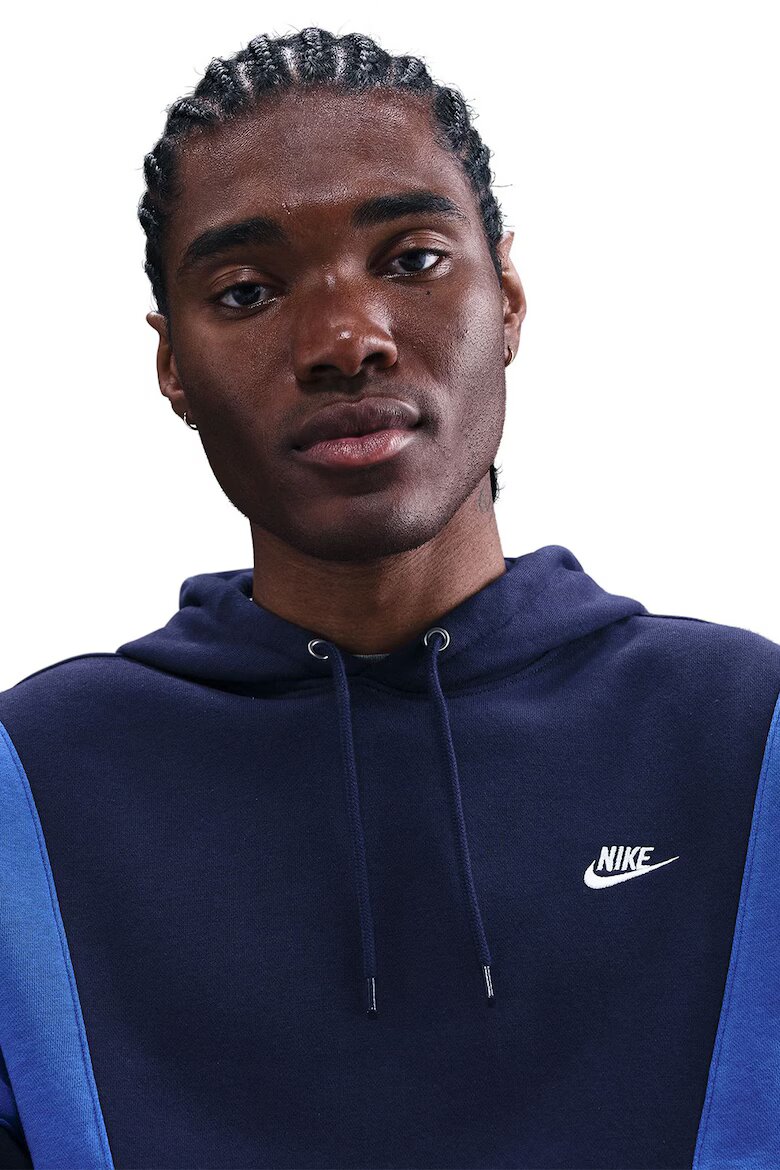 Nike Поларен спортен екип Club с цветен блок Бял/Син/Тъмносин