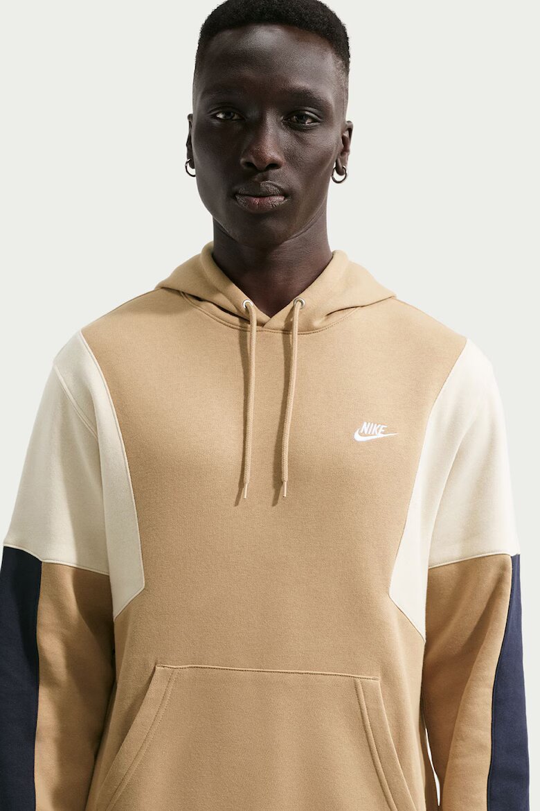 Nike Поларен спортен екип Club с цветен блок Бял/Светло бежово