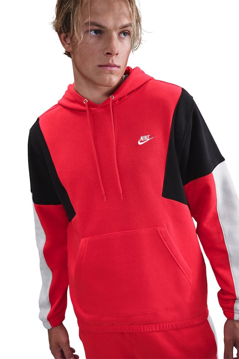 Nike Поларен спортен екип Club с цветен блок Черен/Оранжев