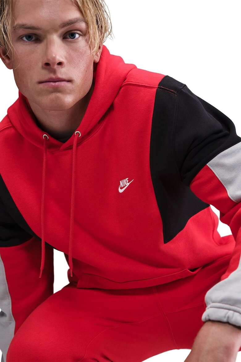 Nike Поларен спортен екип Club с цветен блок Черен/Оранжев