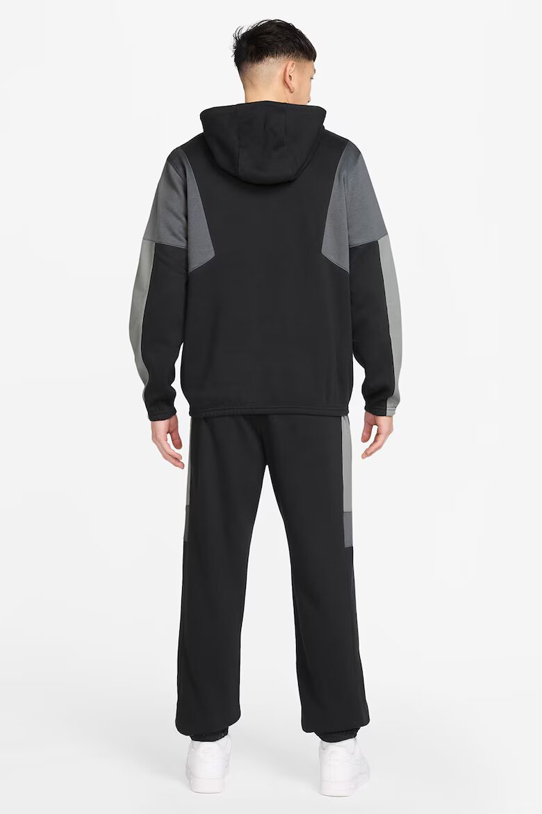 Nike Поларен спортен екип Club с цветен блок Черен/Tъмносив
