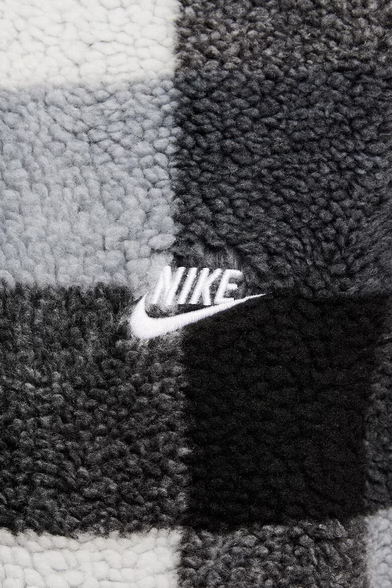 Nike Поларен суитшърт с къс цип и лого Прашно синьо/Избеляло черно/Бял