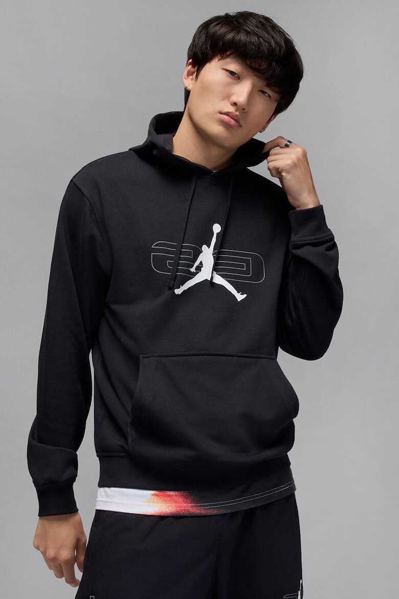 Nike Поларено баскетболно худи с лого Бял/Черен