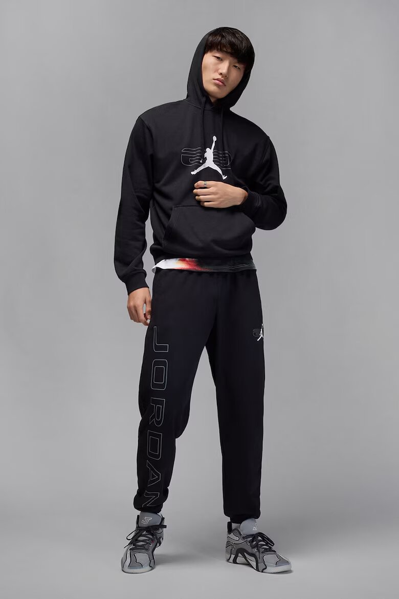 Nike Поларено баскетболно худи с лого Бял/Черен