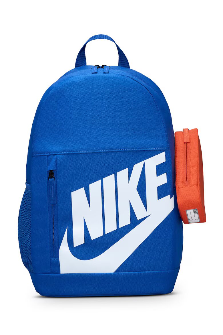 Nike Раница с лого и ненесер за моливи - 20 л Бял/Кралско Синьо