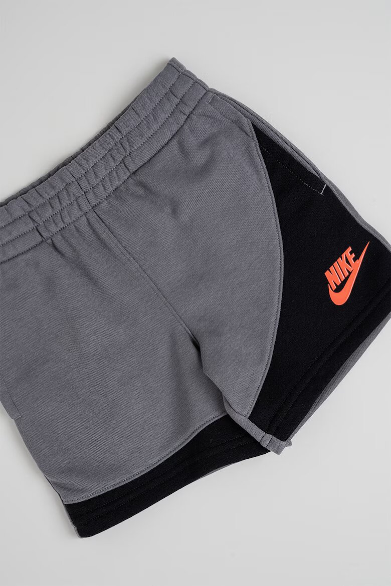 Nike Шорти с памук с еластична талия Черен/Сив меланж