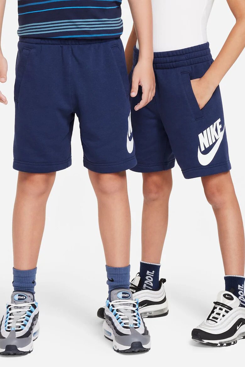 Nike Шорти Sportswear Club със скосени джобове Бял/Тъмносин