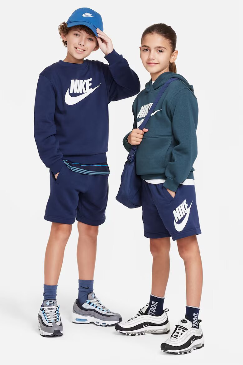 Nike Шорти Sportswear Club със скосени джобове Бял/Тъмносин