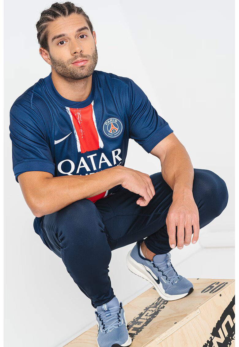 Nike Скосен футболен панталон с Dri-Fit - Бял/Тъмносин