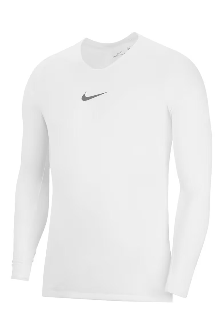 Nike Слим блуза с Dri Fit и лого Бял