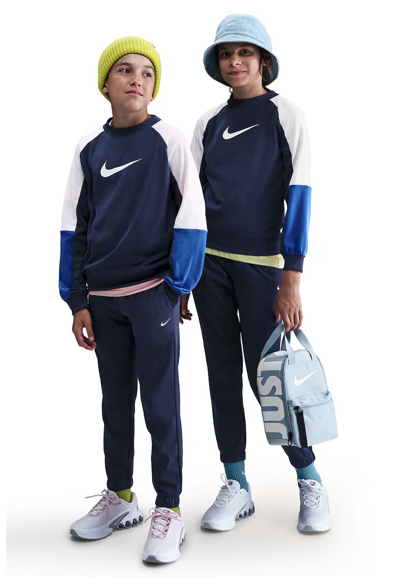 Nike Слим спортен екип с лого - Бял/Петролно синьо/Син