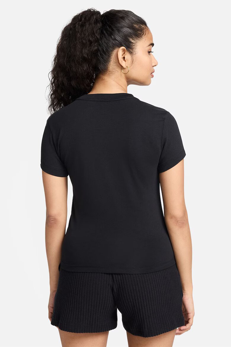 Nike Слим тениска с модал Черен/Бял
