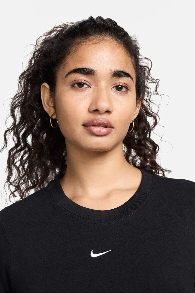 Nike Слим тениска с модал Черен/Бял