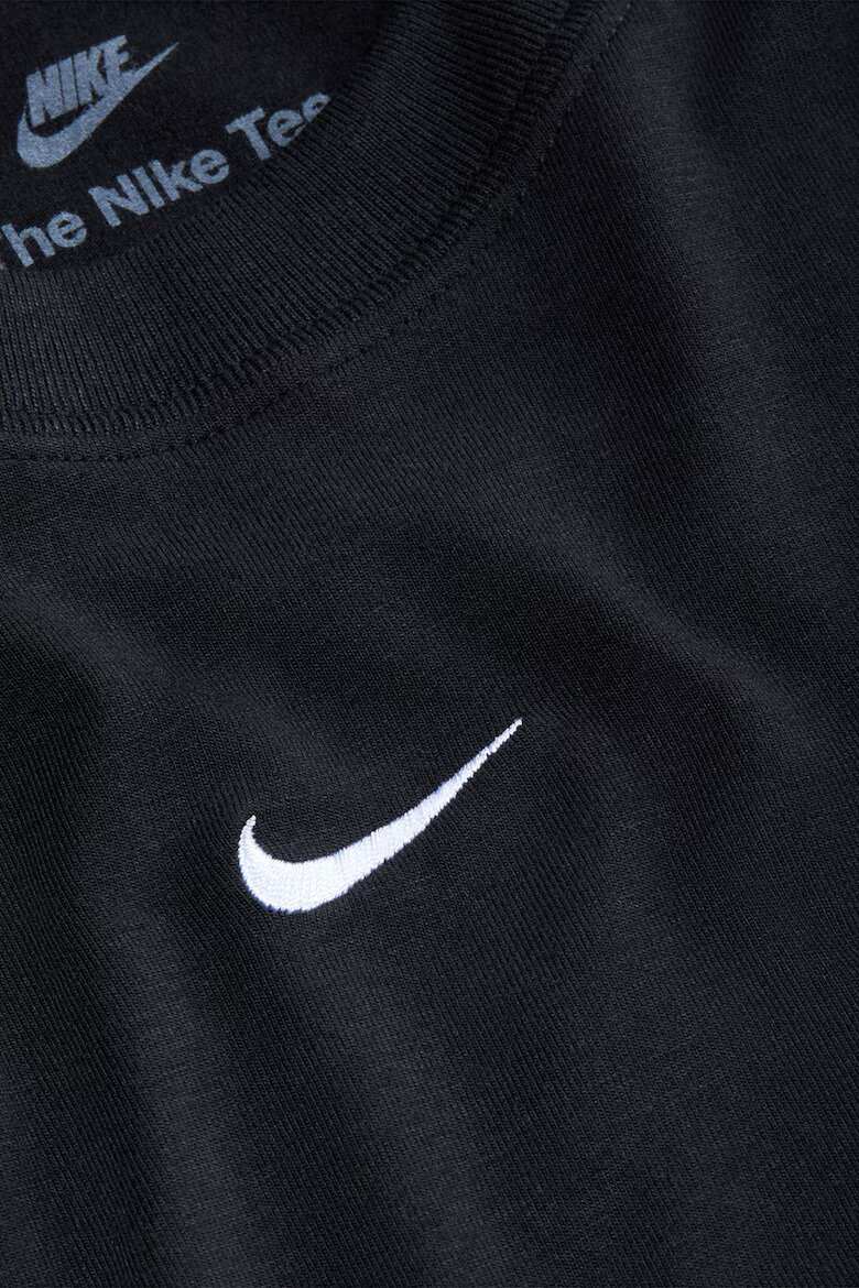 Nike Слим тениска с модал Черен/Бял