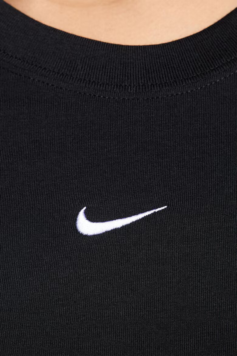 Nike Слим тениска с модал Черен/Бял