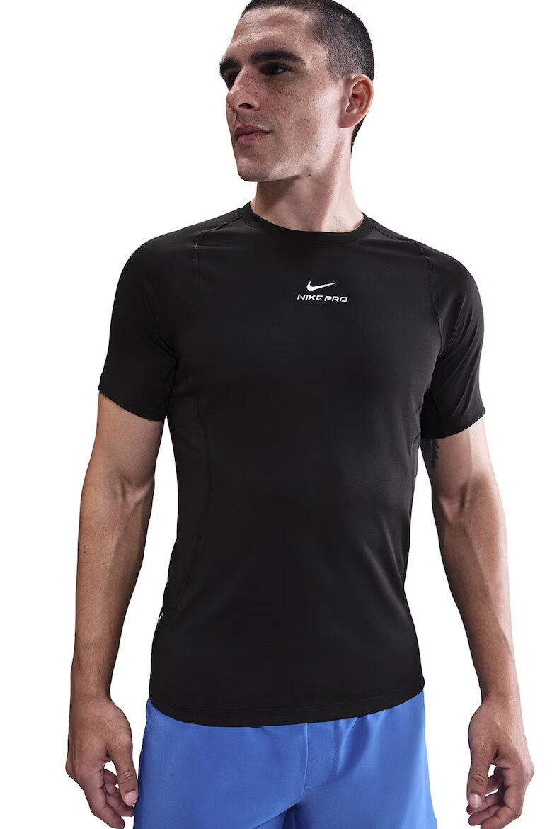 Nike Слим тениска за фитнес с Dri-Fit Бял/Черен