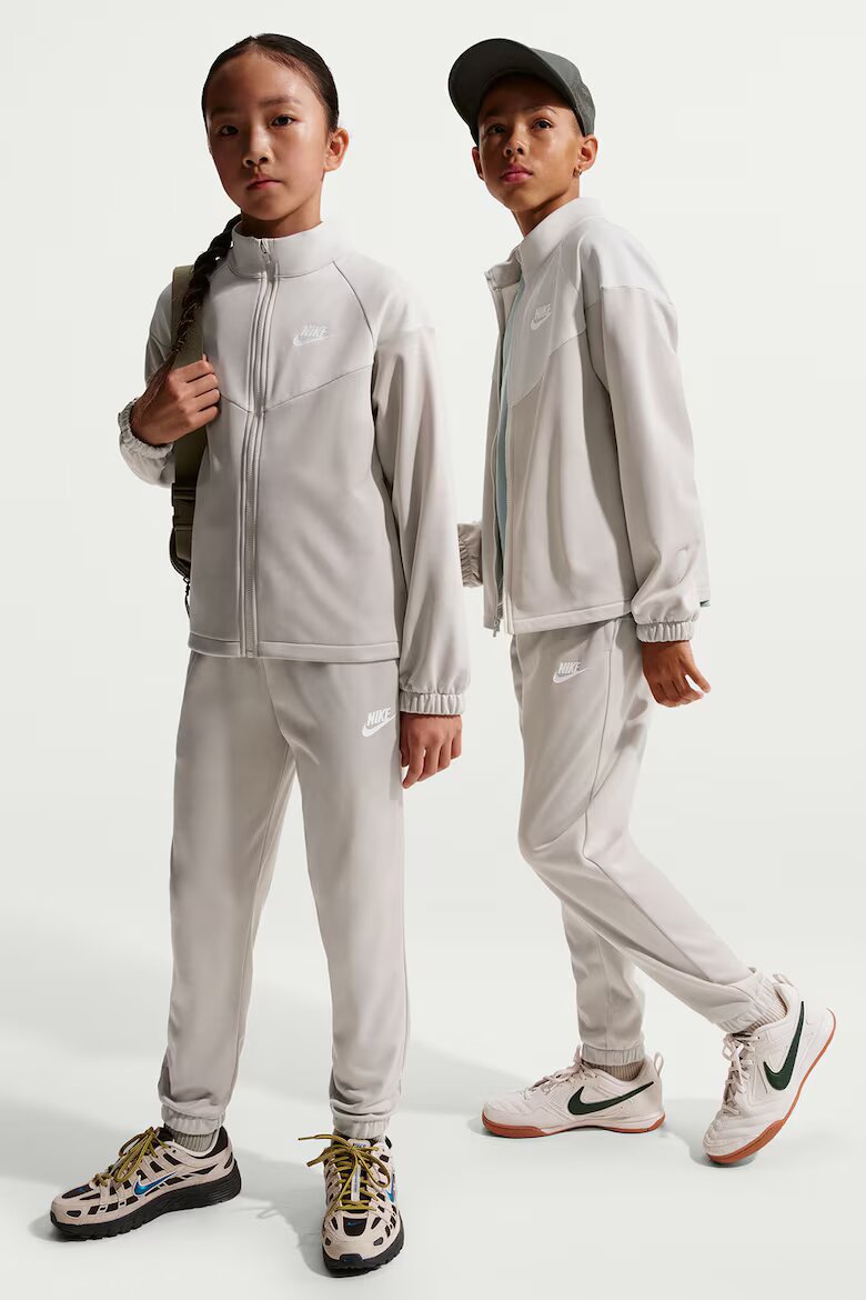 Nike Спортен екип с еластична талия Светло сив/Мръснобял
