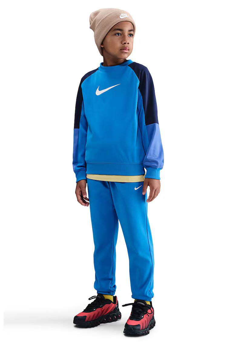 Nike Слим спортен екип с лого - Бял/Петролно синьо/Син