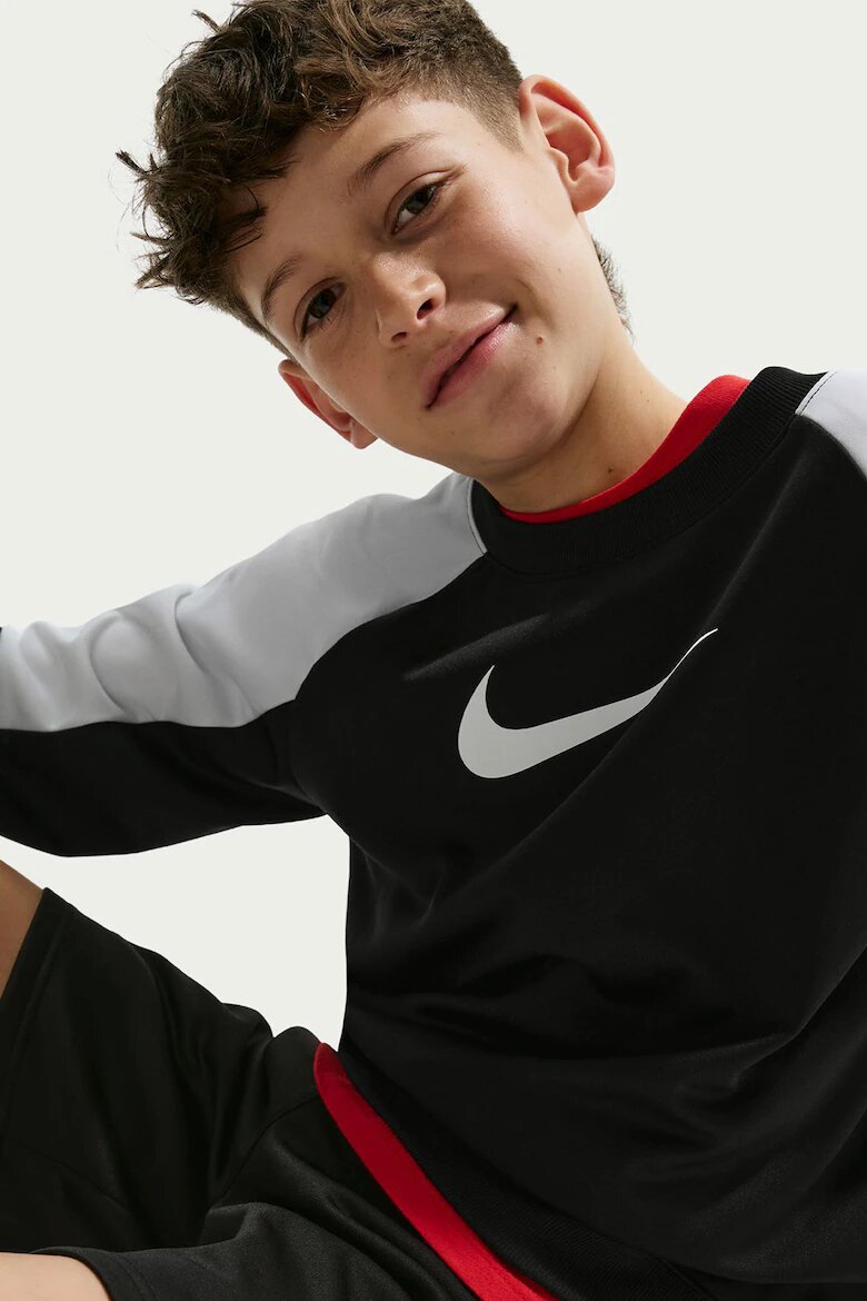 Nike Спортен екип с ръкави реглан и монограм Черен