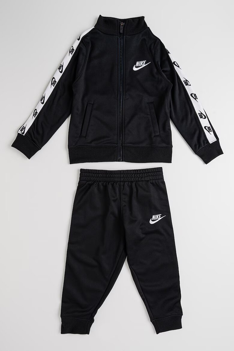 Nike Спортен екип с цип и лого Бял/Черен