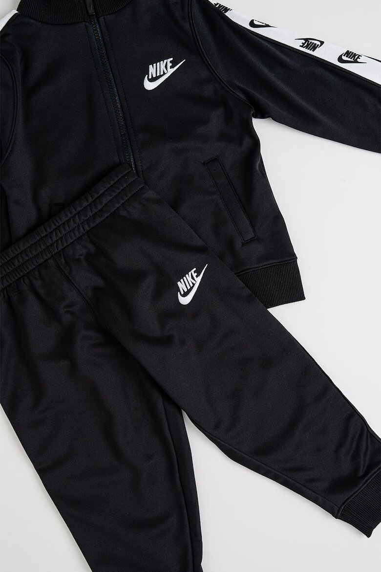 Nike Спортен екип с цип и лого Бял/Черен