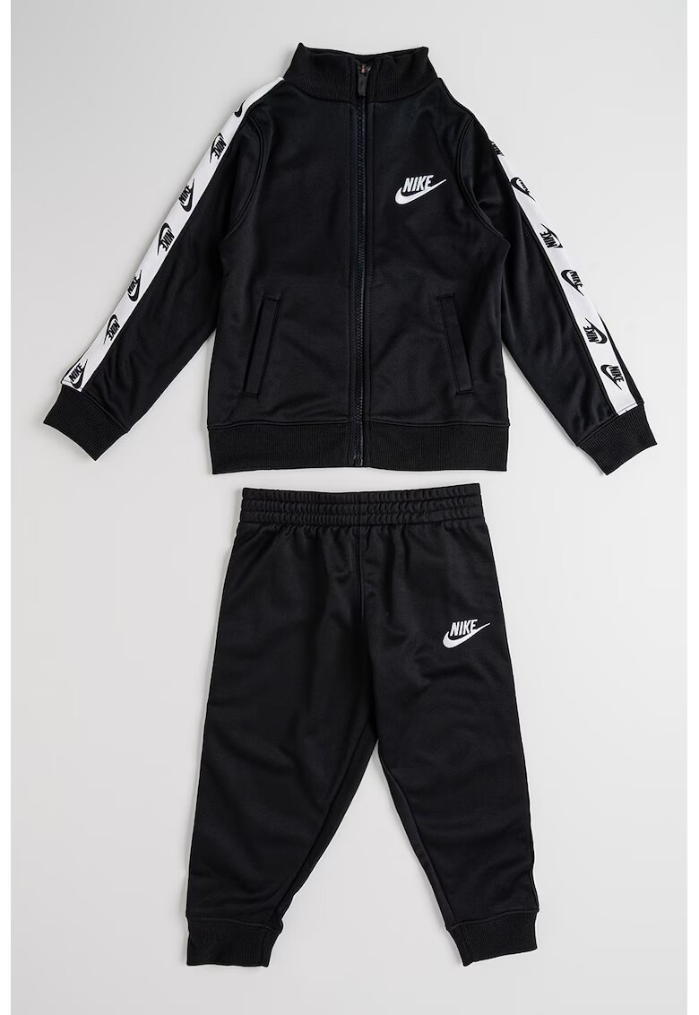 Nike Спортен екип с цип и лого - Бял/Черен