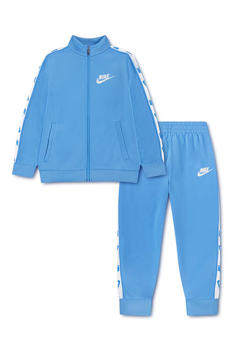 Nike Спортен екип с цип и лого Пастелносин/Бял