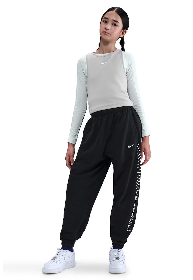Nike Спортен панталон с монограм - Бял/Черен