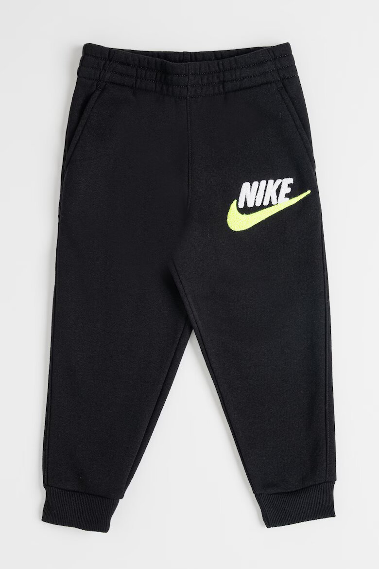 Nike Спортен панталон с памук с бродирано лого Черен