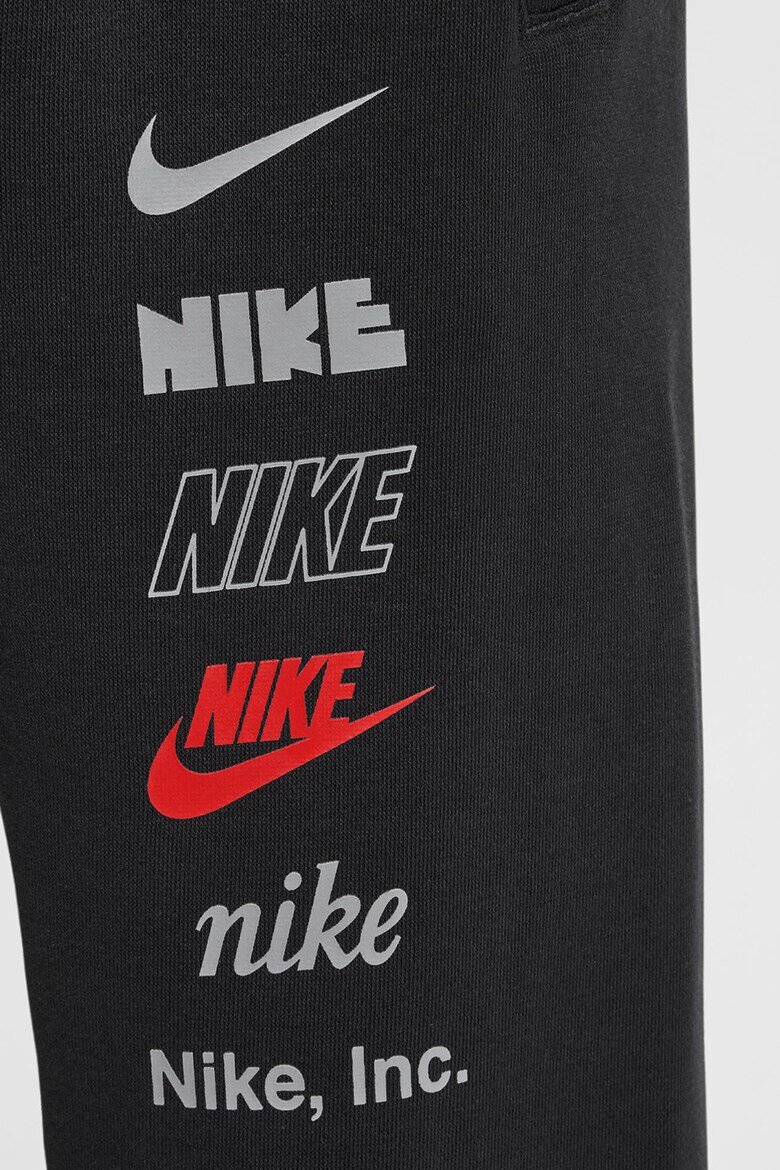 Nike Спортен панталон с памук с лого Черен