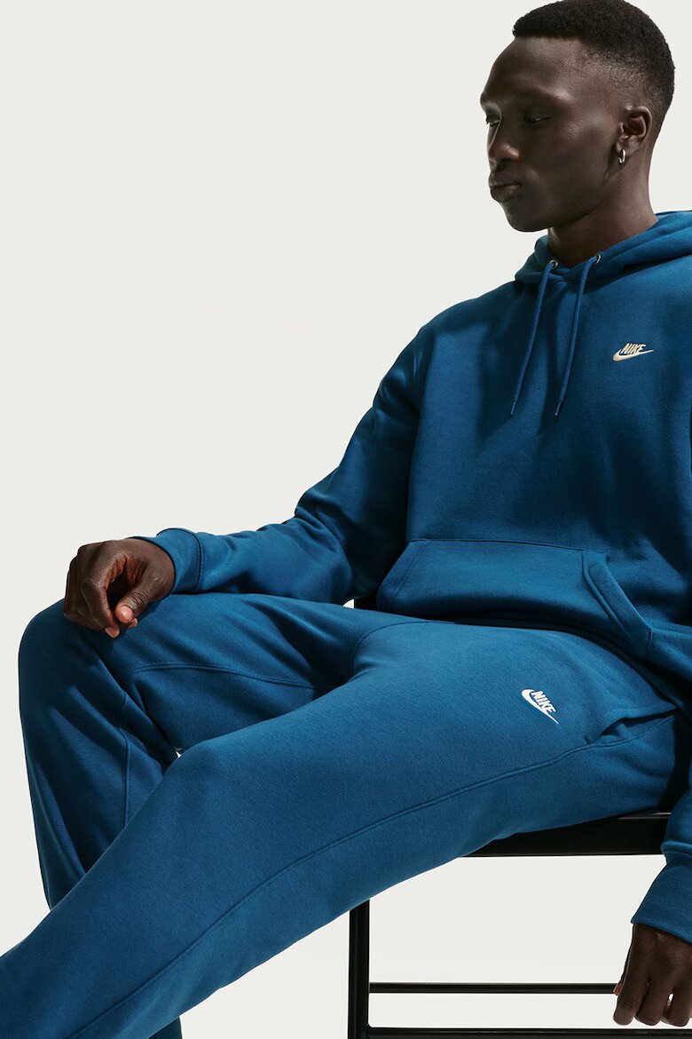 Nike Спортен панталон с памук с лого Син
