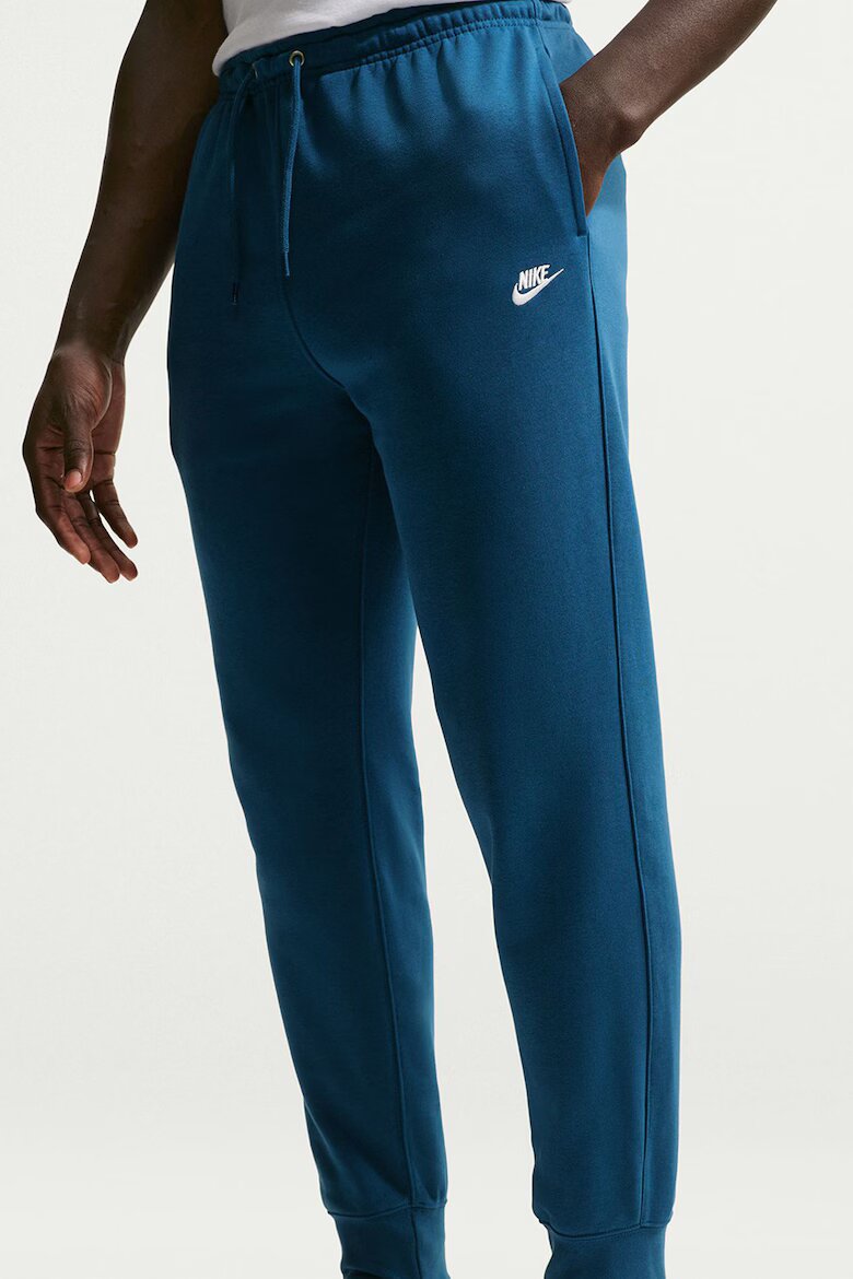 Nike Спортен панталон с памук с лого Син