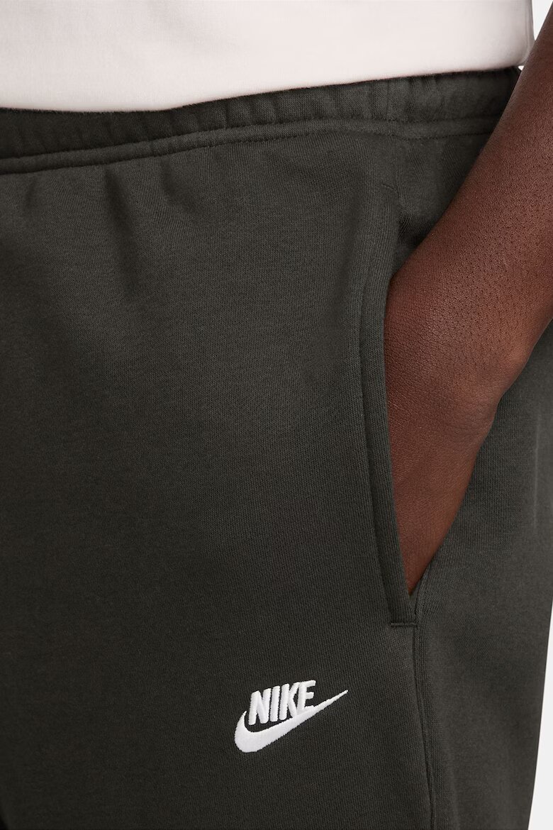 Nike Спортен панталон с връзка и лого Тъмнозелен