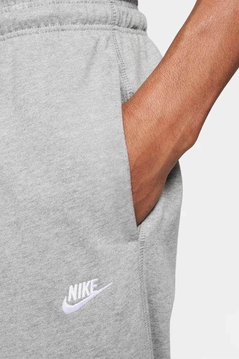 Nike Спортен панталон с връзка и средновисока талия Светлосив меланж
