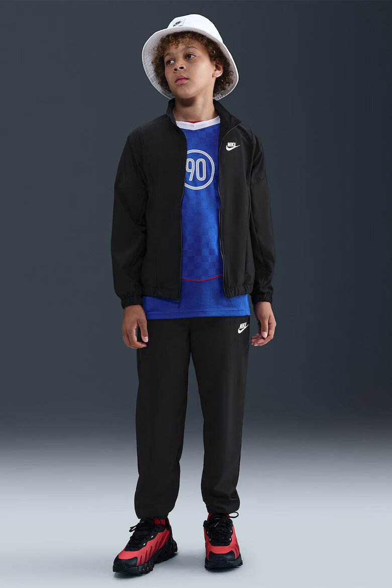 Nike Спортен панталон Sportswear с цип Бял/Избеляло черно