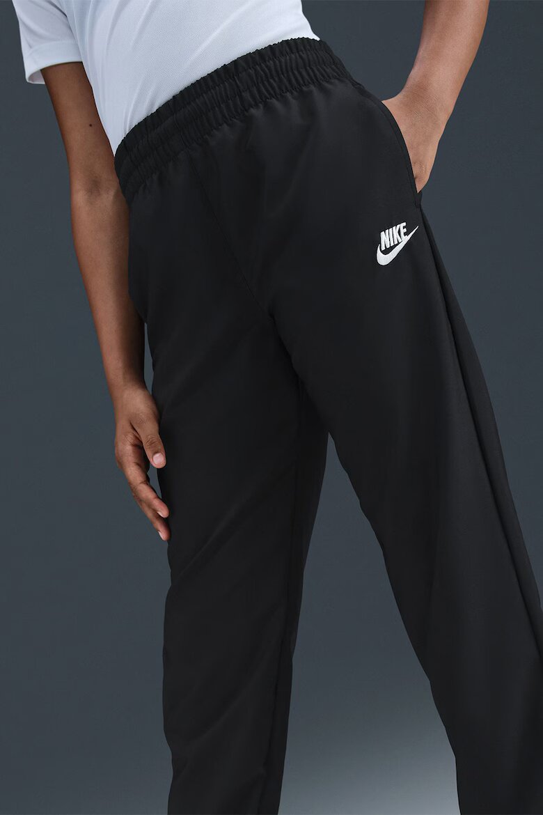 Nike Спортен панталон Sportswear с цип Бял/Избеляло черно