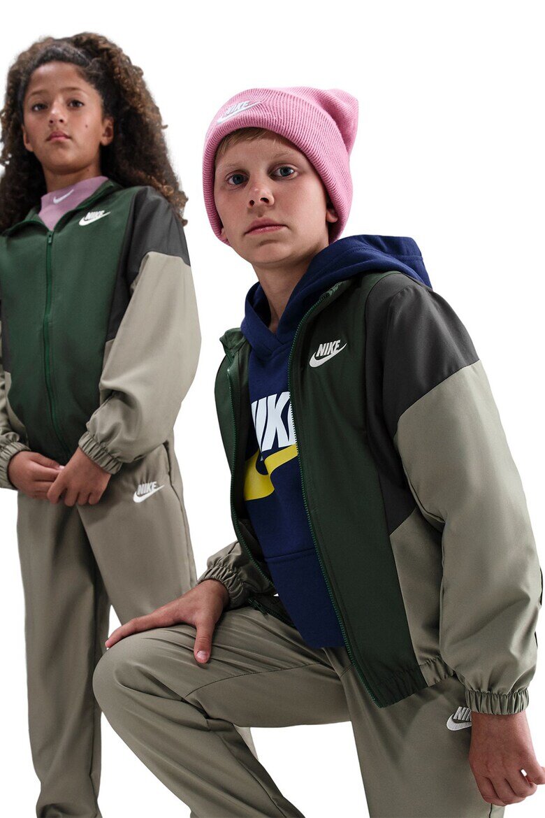 Nike Спортен панталон Sportswear с цип Светло кафяво/Сиво-бежов