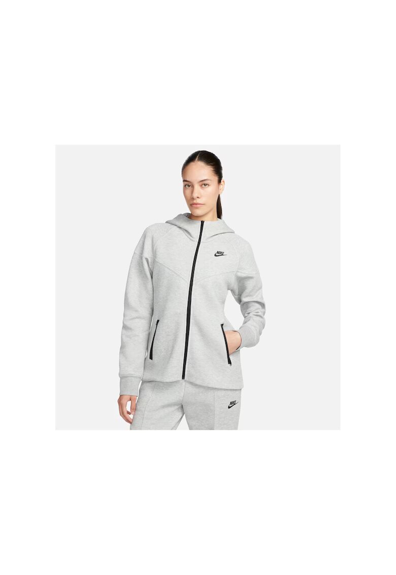 Nike Спортна тениска - W Nsw Tech Fleece WR Fz Hdy Heather Grey/Black