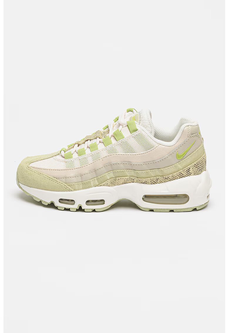 Nike Спортни обувки Air Max 95 NDS от еко кожа и велур - Сив/Бледозелен