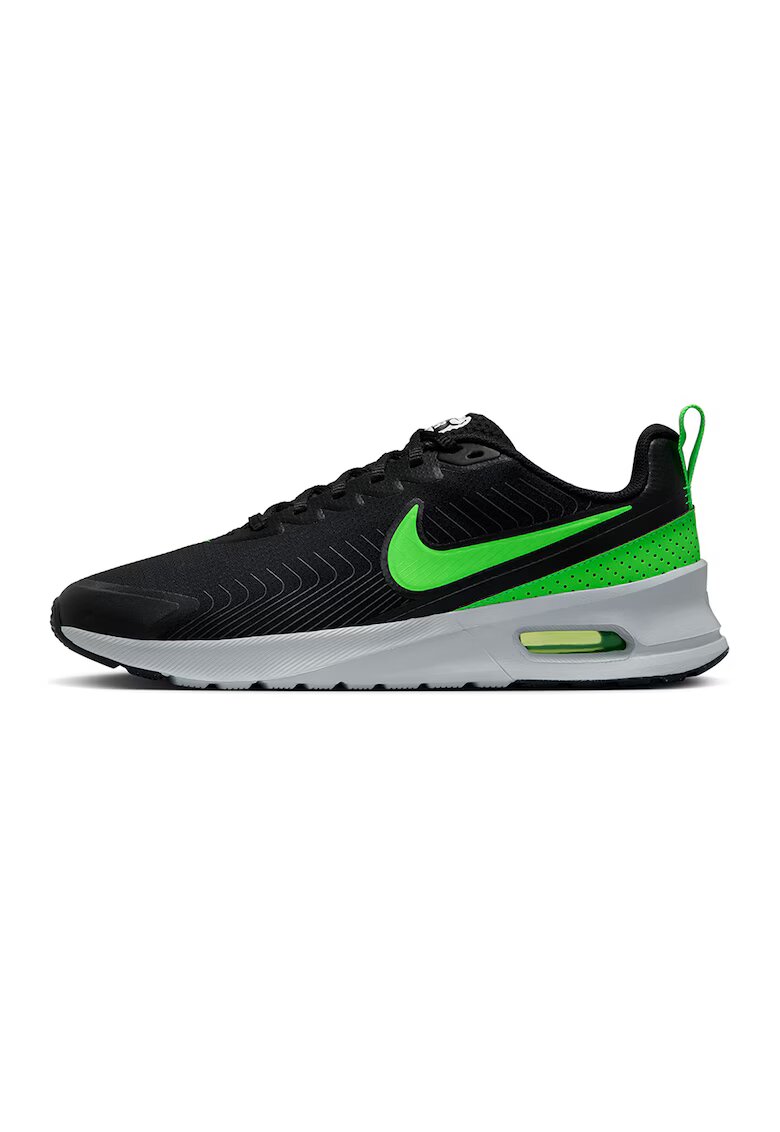 Nike Спортни обувки Air Max от еко кожа с лого - Черен/Лайм зелено