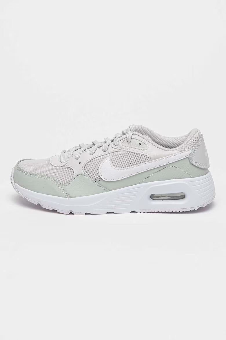 Nike Спортни обувки Air Max SC с кожа Пепеляво сиво/Бял/Светло бежово