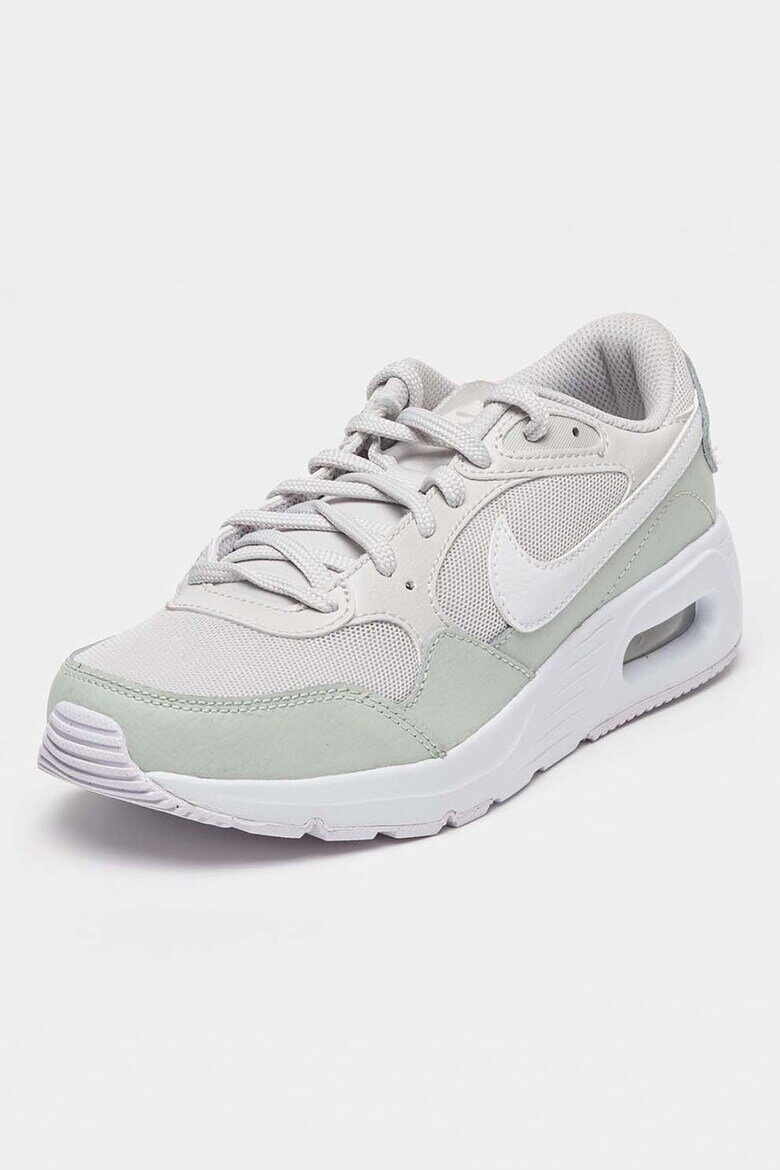 Nike Спортни обувки Air Max SC с кожа Пепеляво сиво/Бял/Светло бежово