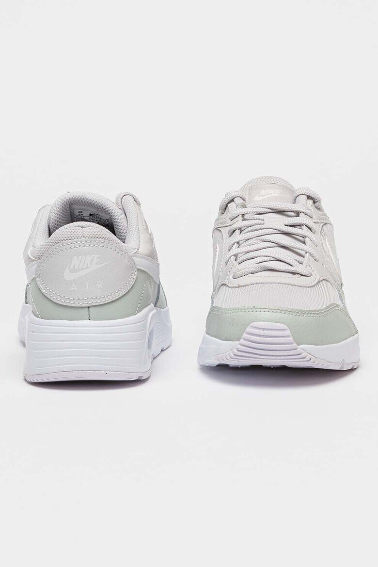 Nike Спортни обувки Air Max SC с кожа Пепеляво сиво/Бял/Светло бежово
