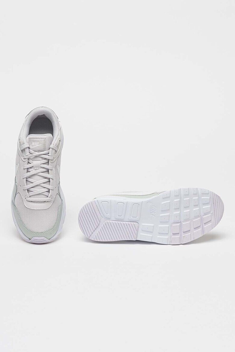 Nike Спортни обувки Air Max SC с кожа Пепеляво сиво/Бял/Светло бежово