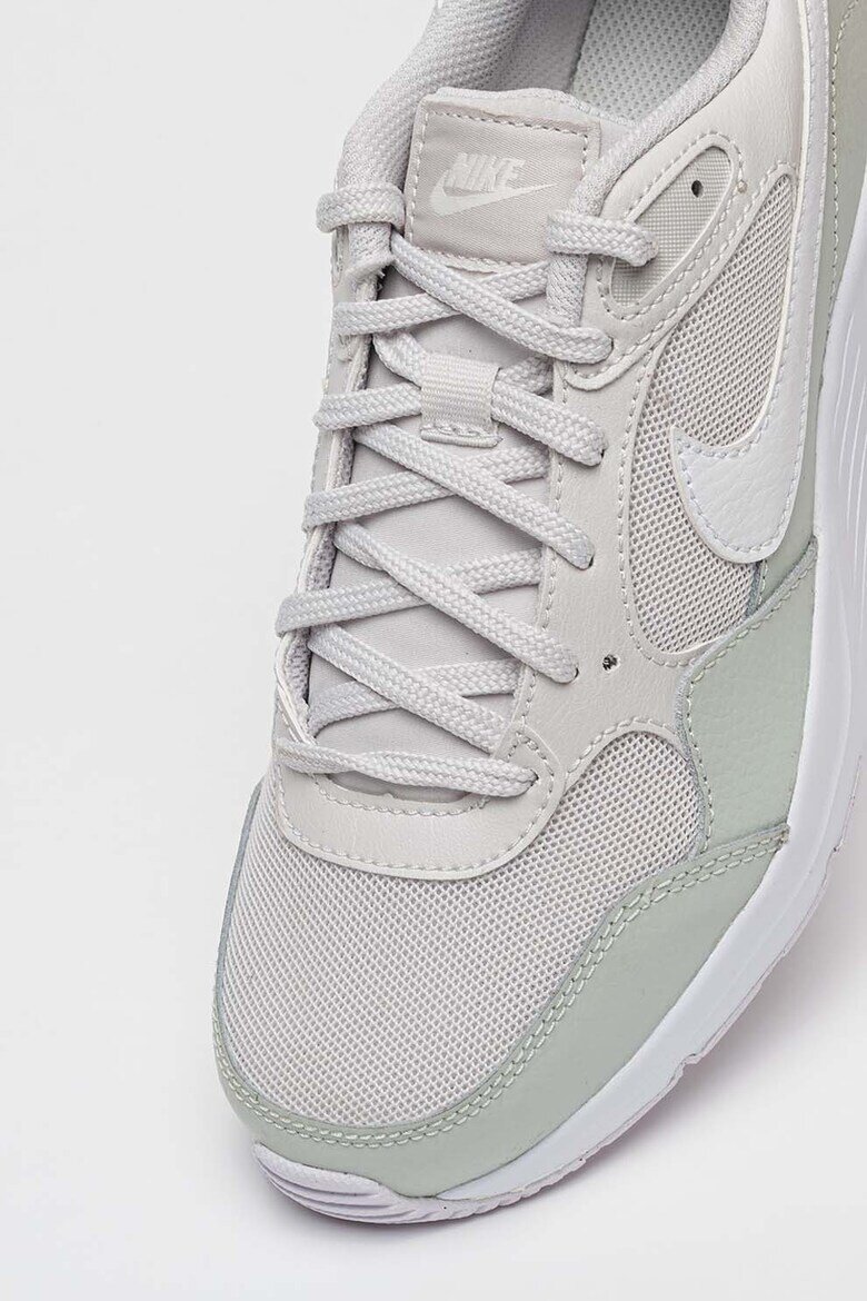 Nike Спортни обувки Air Max SC с кожа Пепеляво сиво/Бял/Светло бежово