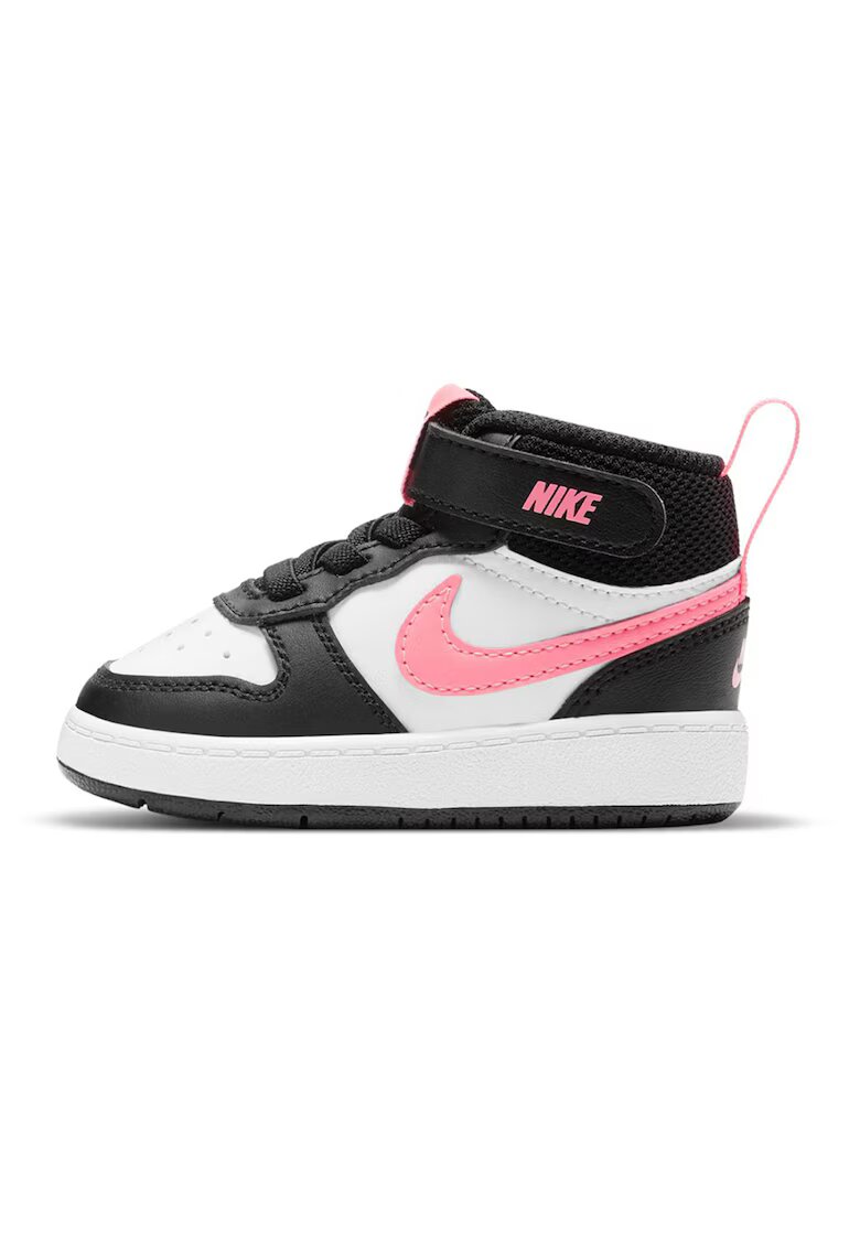 Nike Спортни обувки Court Borough от кожа и текстил с лого - Бордо/Слонова кост